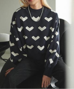 ハート柄ニットプルオーバー