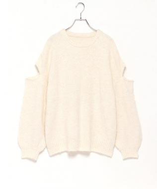 MIX編みニットプルオーバー