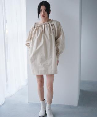 ボリューム袖ミニワンピース