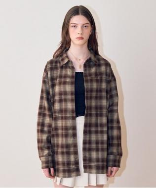 オンブレチェックシャツ【韓国ファッション】