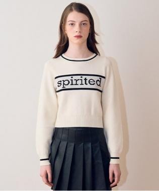 ラインロゴジャガードニット【韓国ファッション】