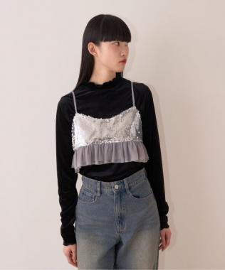 シアーベロアトップス【韓国ファッション】