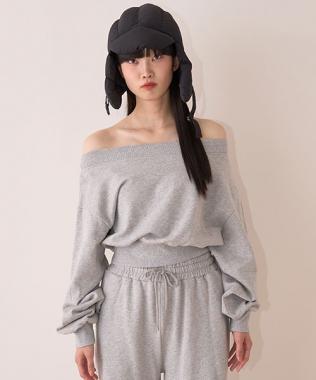 オフショルスウェットプルオーバー【韓国ファッション】