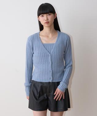 リブカーデキャミSET【韓国ファッション】