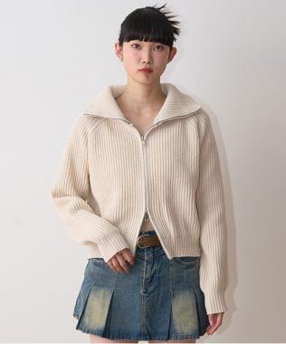 スタンドZIPニット【韓国ファッション】