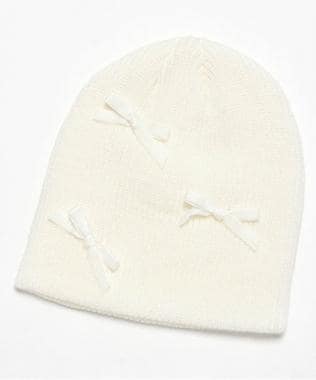 ベロアリボンニット帽【韓国ファッション】