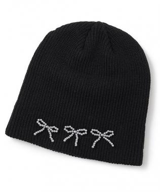 ビーズリボンニット帽【韓国ファッション】