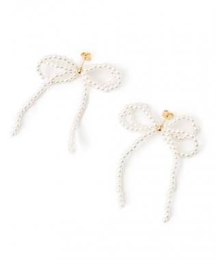 ダブルリボンピアス【韓国ファッション】