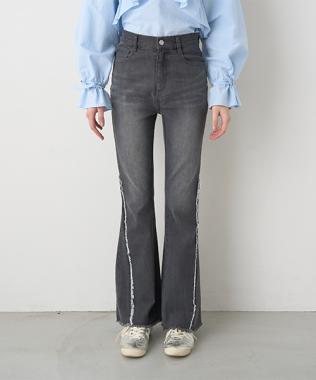 フリンジデニムフレアパンツ【韓国ファッション】