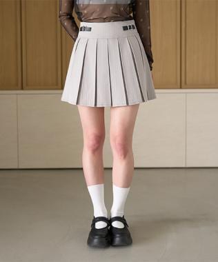 キルトベルトプリーツスカート【韓国ファッション】