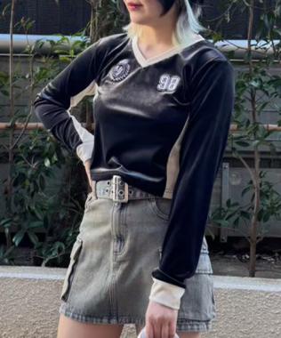 ベロアコンパクトプルオーバー【韓国ファッション】