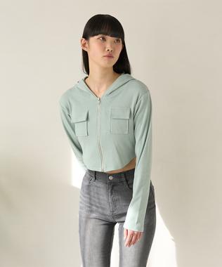 切替コンパクトパーカ【韓国ファッション】