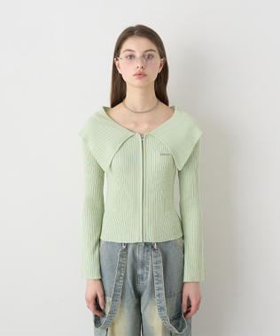 セーラーカラーZIPニット【韓国ファッション】