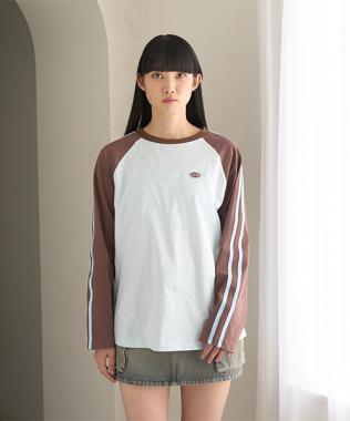ラインラグラン長袖Tシャツ【韓国ファッション】