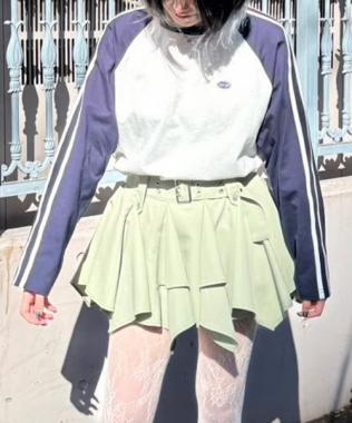 ラインラグラン長袖Tシャツ【韓国ファッション】