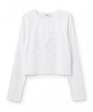モチーフフリル長袖Tシャツ【韓国ファッション】