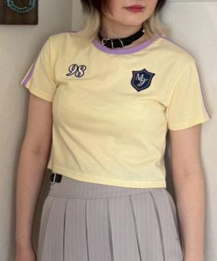 ラインコンパクト半袖Tシャツ【韓国ファッション】