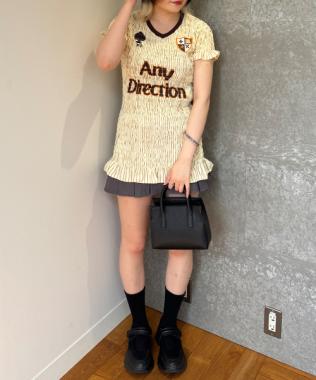 ギャザーロゴワンピース【韓国ファッション】