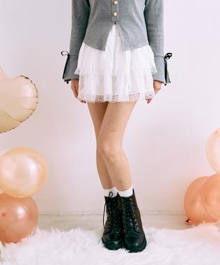 レースティアードスカパン【韓国ファッション】