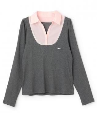 シャツレイヤードカットプルオーバー【韓国ファッション】