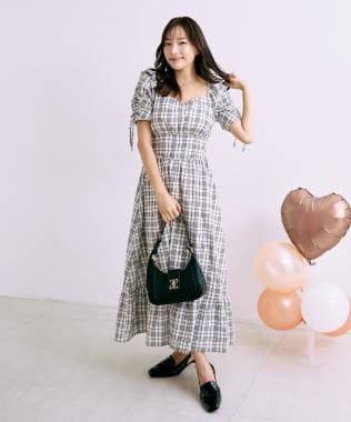 袖シャーリングワンピース【韓国ファッション】