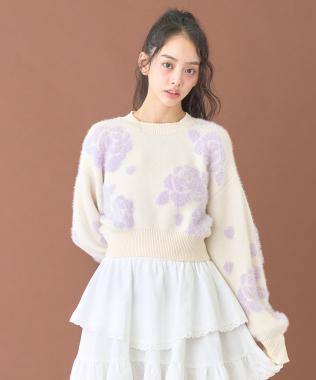 ローズシャギーニット【韓国ファッション】