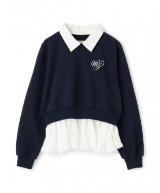 レイヤードペプラムトレーナー【韓国ファッション】