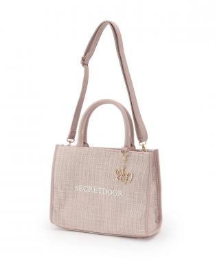 チャームつきツイードトートBAG【韓国ファッション】