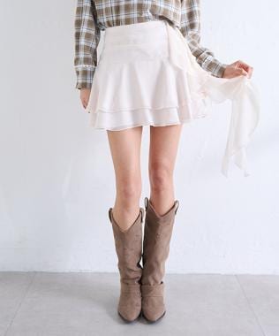 シフォンティアードミニスカート