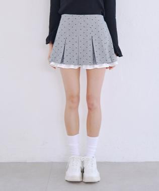 レイヤードカットプリーツミニスカート