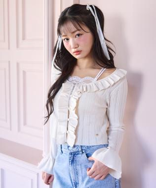 メニーフリルスカシカーディガン