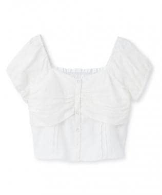 ギャザーレースブラウス