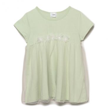 チュール切り替えフラワーチュニック