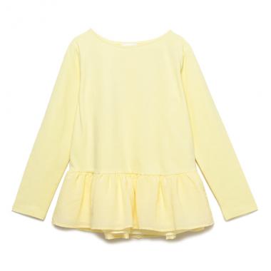 異素材フリルペプラムTシャツ