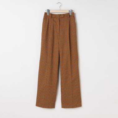 ワンタックチェックワイドパンツ