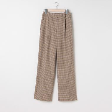ワンタックチェックワイドパンツ