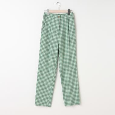 カラーチェックタックパンツ