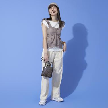 楊柳カットリラックスパンツ