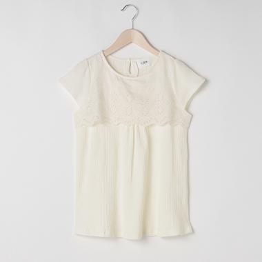胸レースヨークTシャツ