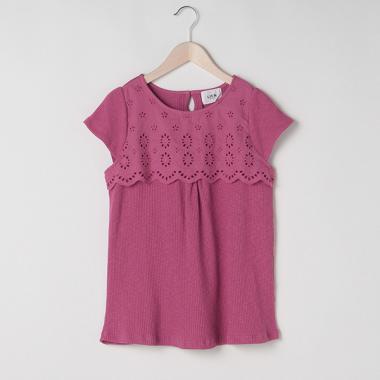 胸レースヨークTシャツ