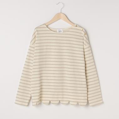 【リンク】スカラップボーダー長袖Tシャツ