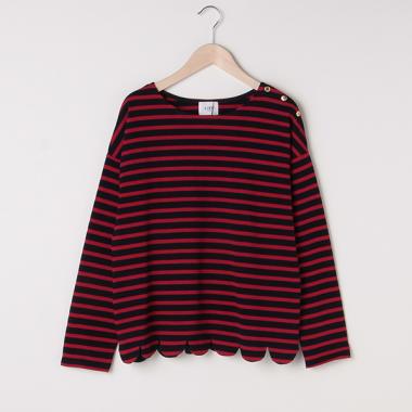 【リンク】スカラップボーダー長袖Tシャツ