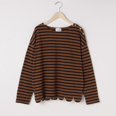 【リンク】スカラップボーダー長袖Tシャツ