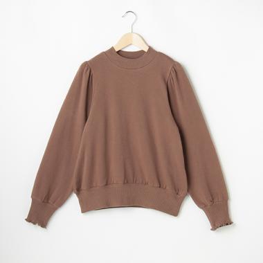 WEB限定色あり【リンク/吸湿発熱】パフ袖トレーナー