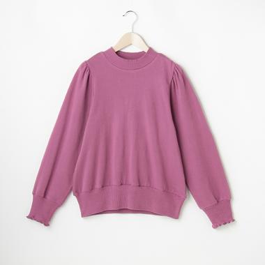 WEB限定色あり【リンク/吸湿発熱】パフ袖トレーナー