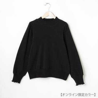 WEB限定色あり【リンク/吸湿発熱】パフ袖トレーナー