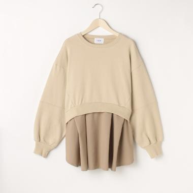 【リンク】裾シャツショート丈トレーナー