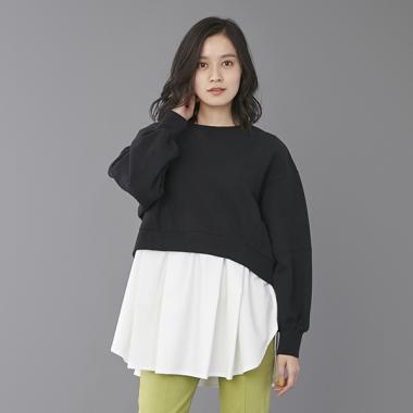 【リンク】裾シャツショート丈トレーナー