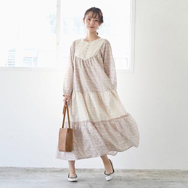 【リンク】花柄ティアードワンピース