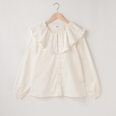 フリル衿ブラウス